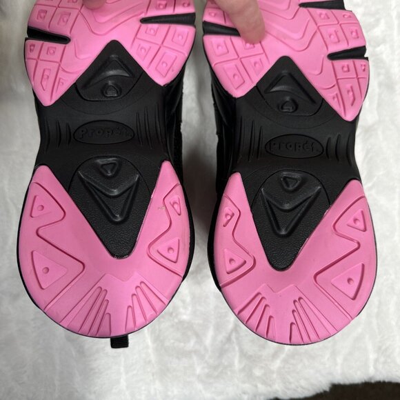 Propet Stability Shoes Women 10.5 D Black Pink X Strap Active Orthopedic Walk - Picture 9 of 10